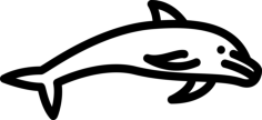 Dolphin Jumping Contour Svg Vector, Free Vectors File